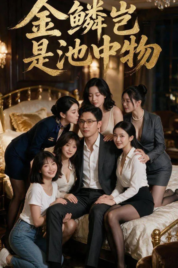 金色大字下，几位穿着正装的女生围坐在男士身边